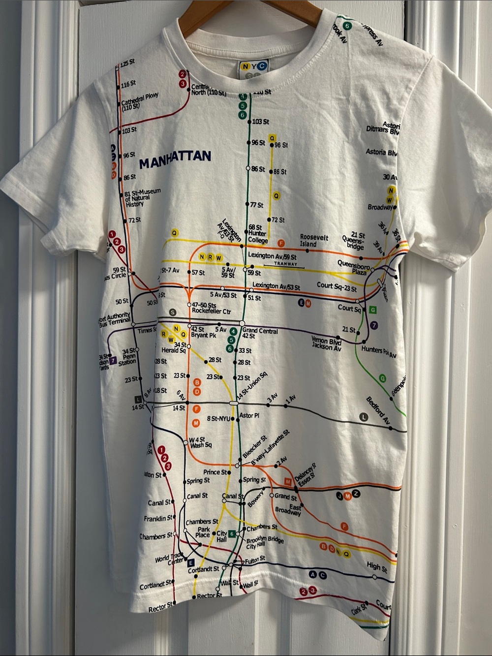 White New-York Subway Map Graphic Tee